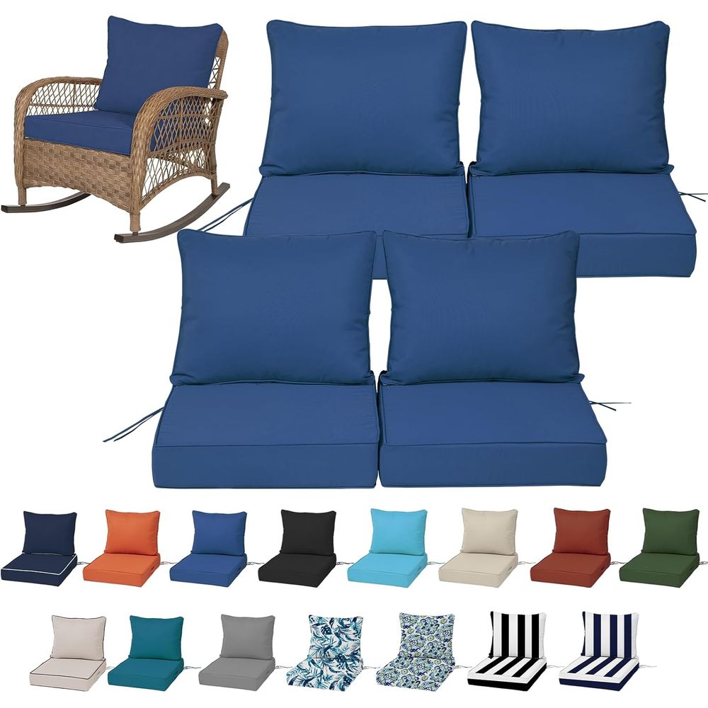 Outdoor Furniture - ชุดเบาะรองนั่งกลางแจ้งขนาด 24x24 นิ้ว จำนวน 4 ชิ้น,