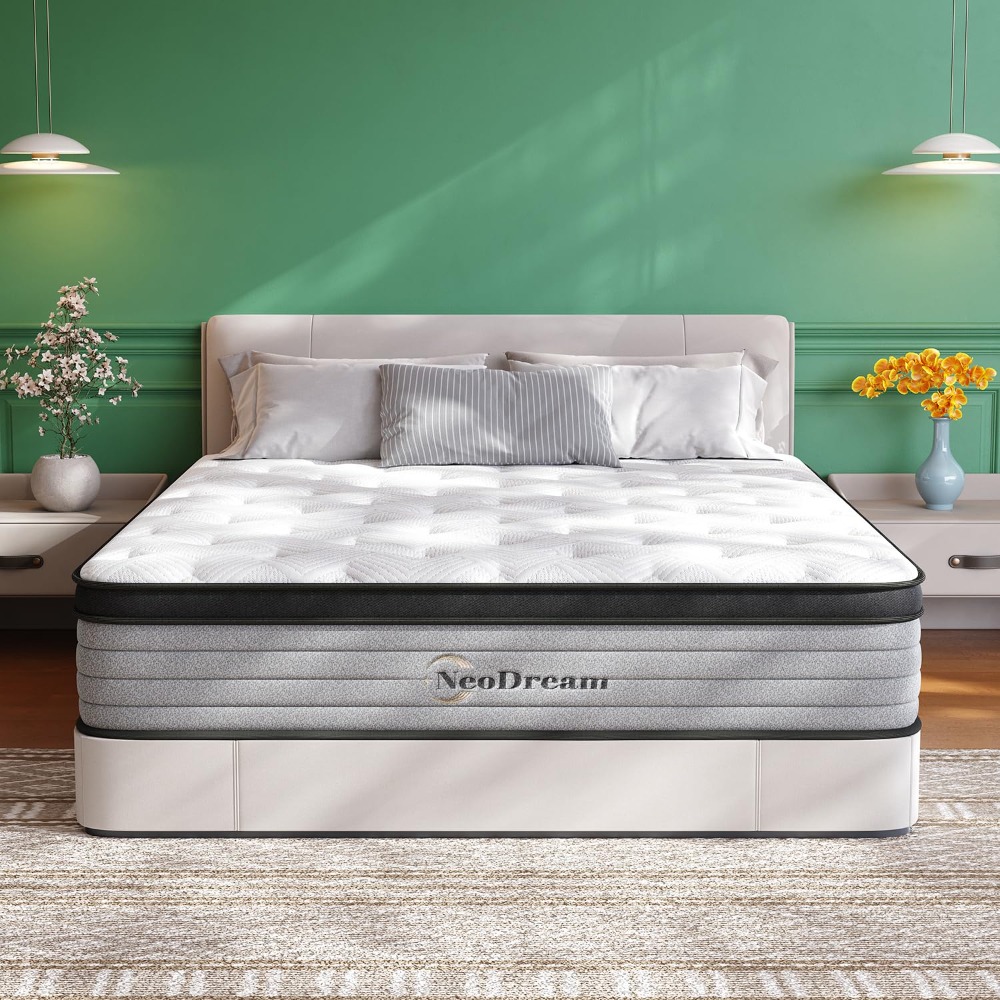 Memory Foam Mattress In A Box Queen - ที่นอนควีนไซส์, ที่นอนควีนไซส์ขนาด 14 นิ้วในกล่อง, ที่นอนไฮบริดเมมโมรี่โฟมพร้อมสปริงพ็อกเก็ตแยกอิสระ, ระดับความนุ่มปานกลาง