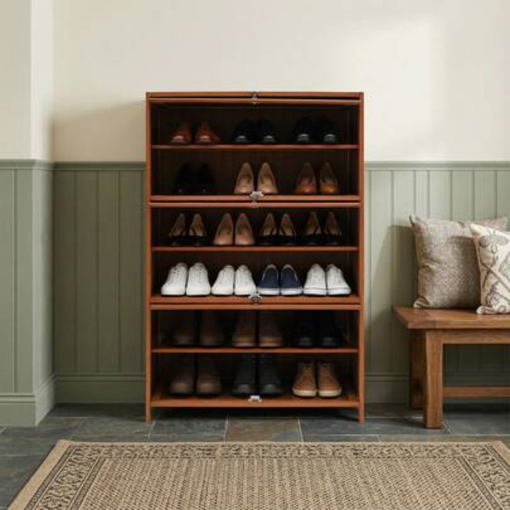 Shoe Rack Cabinet Narrow Entryway - ตู้เก็บรองเท้า 7 ชั้น แบบตั้งพื้น พร้อมบานประตูแบบเปิด-ปิด กว้าง
