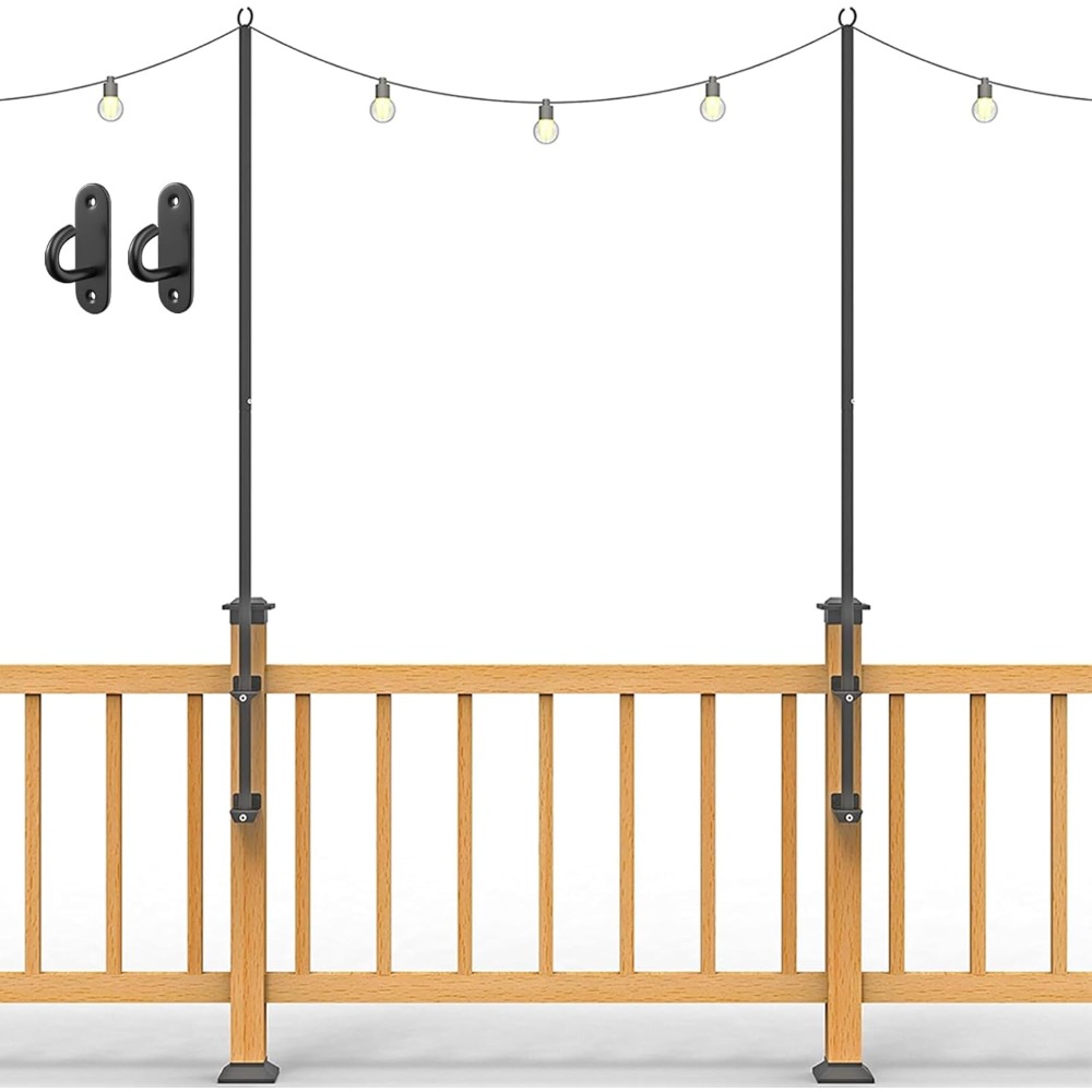 Outdoor Furniture - เสาไฟสตริง 2 ชิ้น - เสาไฟสแตนเลสสูง 6.5