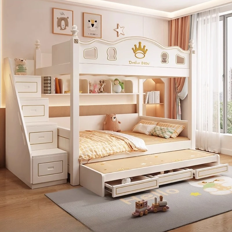 King Size Bed Frame With Storage Drawers - เฟอร์นิเจอร์ห้องนอนสไตล์นอร์ดิกหรูหราทันสมัย เตียงลอฟท์ 3 ลิ้นชักเก็บของ ฐานเตียงและโครงเตียง ขนาดคิงไซส์/ทวิน