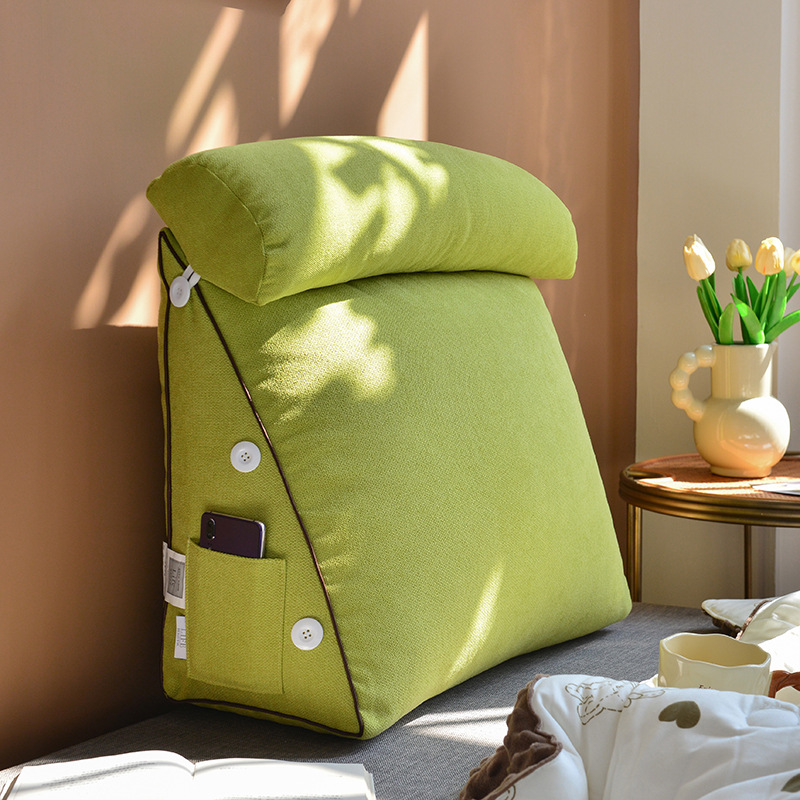 Headboard Cushion Backrest Tatami - เบาะรองศีรษะสามเหลี่ยมทาทามิหัวเตียง 1 ชิ้น เบาะโซฟานุ่มสบาย พนักพิงป้องกันคอและเอว