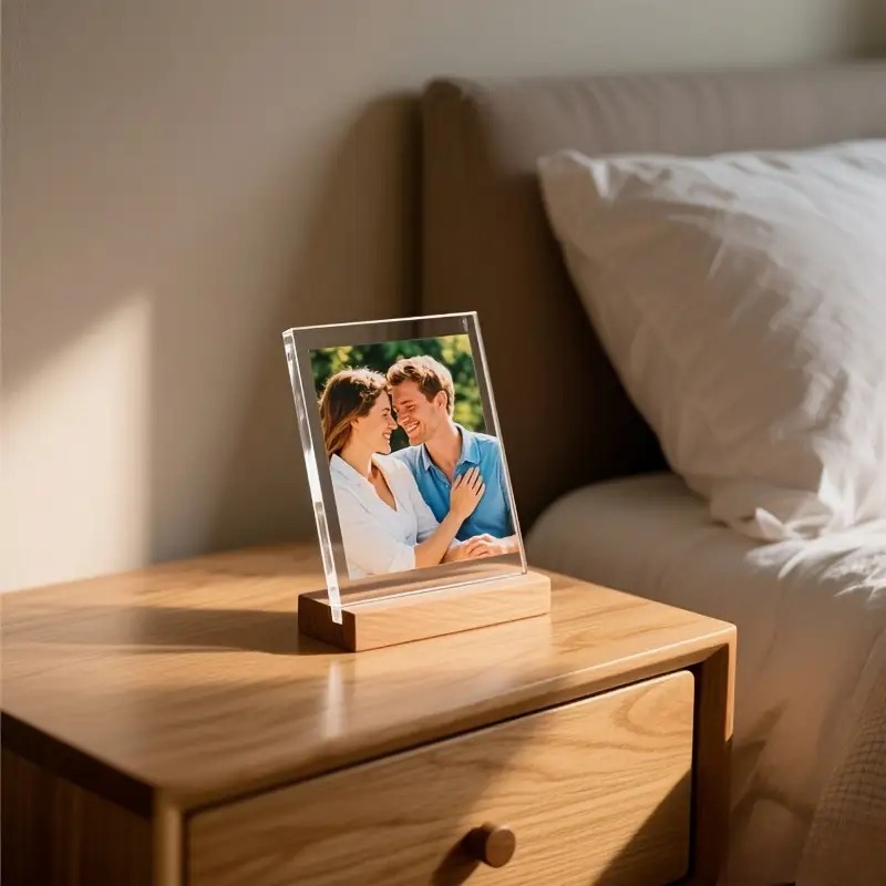 Bedroom Furniture - อะคริลิคภาพถ่ายส่วนตัวปรับแต่งได้ 1 ชิ้น สำหรับทุกฤดูกาล - ใส่ความสุขไว้บนโต๊ะ