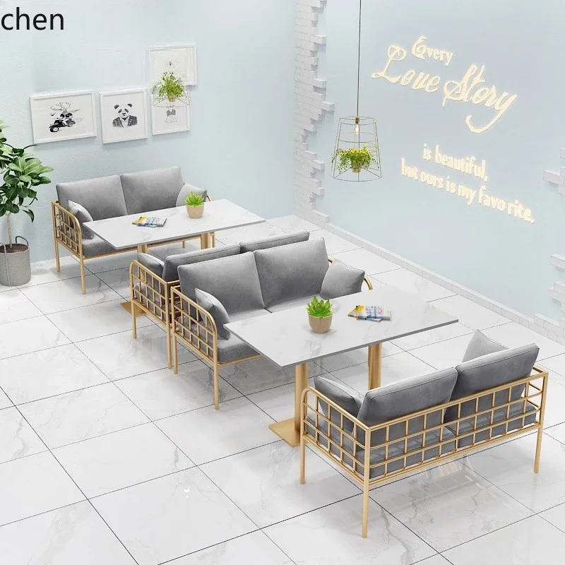 Chairs - ชุดโต๊ะและเก้าอี้ร้านอาหาร TQH7.2 โซฟาแบบมีที่นั่ง ร้านขนม ร้านชานมไข่มุก ร้านกาแฟ