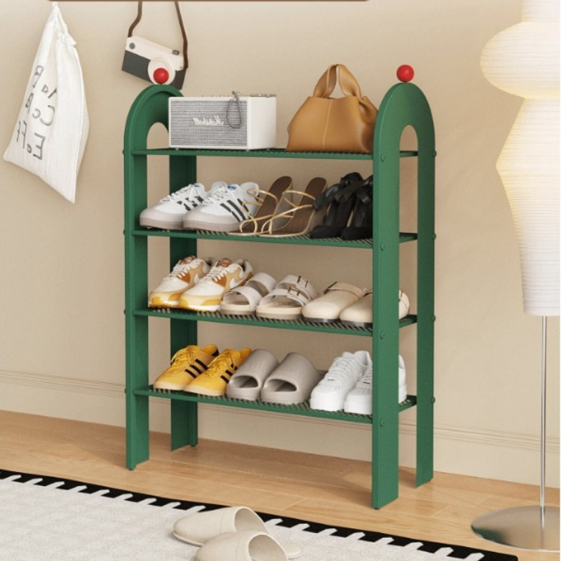 Shoe Rack Cabinet Narrow Entryway - ชั้นวางรองเท้าเหล็กหลายชั้นแบบประหยัดพื้นที่สำหรับทางเข้าบ้าน เหมาะสำหรับเด็กและทารก