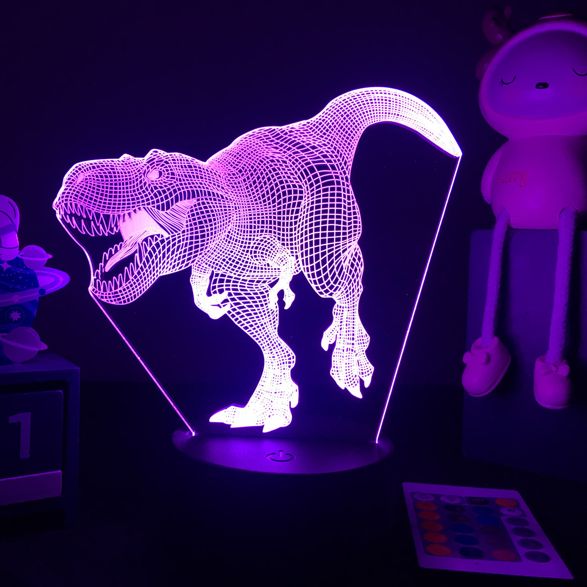 Floating Nightstand With Led Light - ไฟ LED กลางคืนรูปไดโนเสาร์สำหรับเด็กโคมไฟข้างเตียง kado ulang tahun