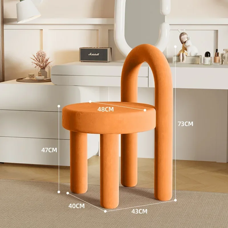 Bedroom Furniture - เก้าอี้แต่งหน้าแบบมั่นคงสำหรับห้องนอนเด็กผู้หญิง เก้าอี้แต่งหน้าสไตล์ครีมพรีเมียมสำหรับโต๊ะเครื่องแป้ง เก้าอี้แต่งหน้าพิเศษ