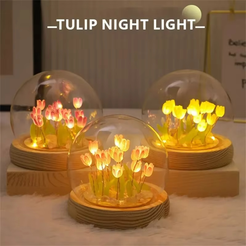 Floating Nightstand With Led Light - LED DIY Handmade Mini TULIP Night