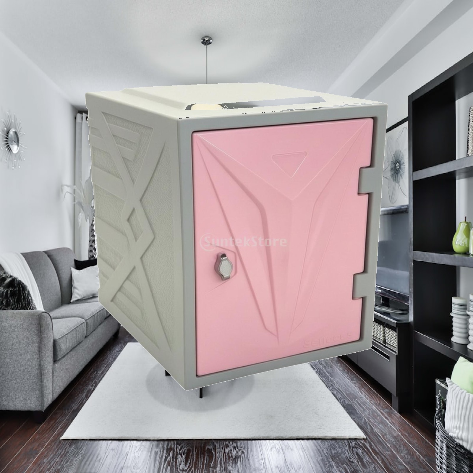 Bedroom Furniture - ตู้เก็บของทรงเรขาคณิต ตู้ขนาดกะทัดรัดพร้อมประตูล็อคได้ เฟอร์นิเจอร์ประหยัดพื้นที่ ทรงสี่เหลี่ยมผืนผ้าสำหรับห้องนอน ห้องนั่งเล่น