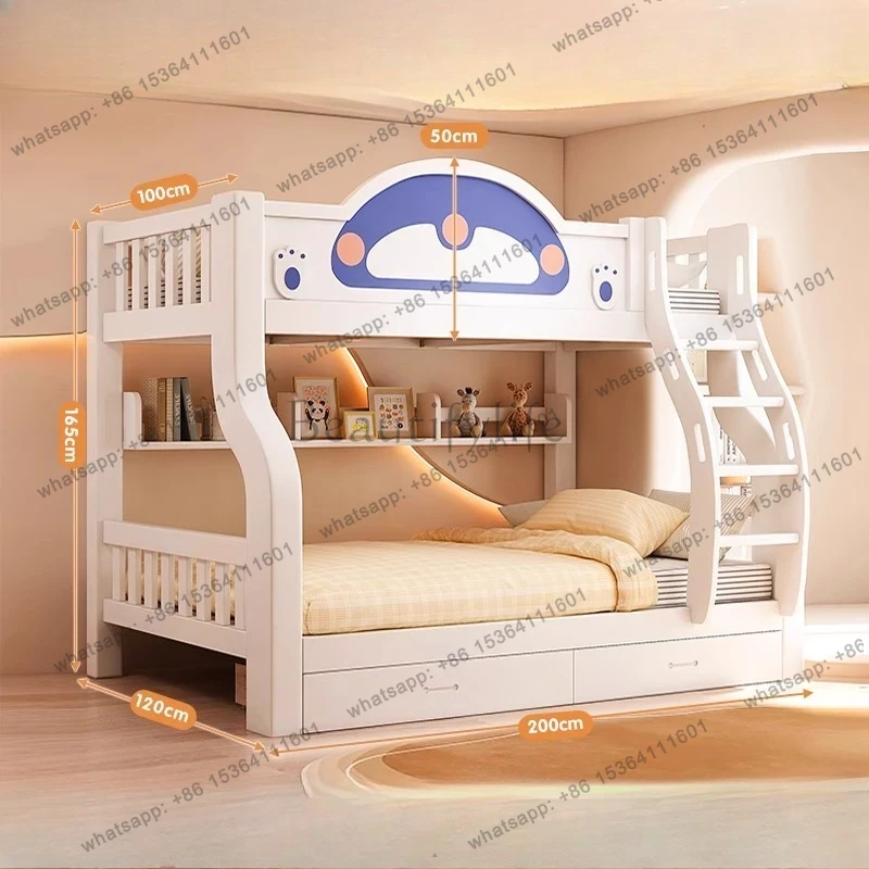 King Size Bed Frame With Storage Drawers - เตียงสองชั้นขนาดคิงไซส์พร้อมหัวเตียงและลิ้นชักเก็บของสำหรับเด็ก เฟอร์นิเจอร์ห้องนอนหรูหราทันสมัย