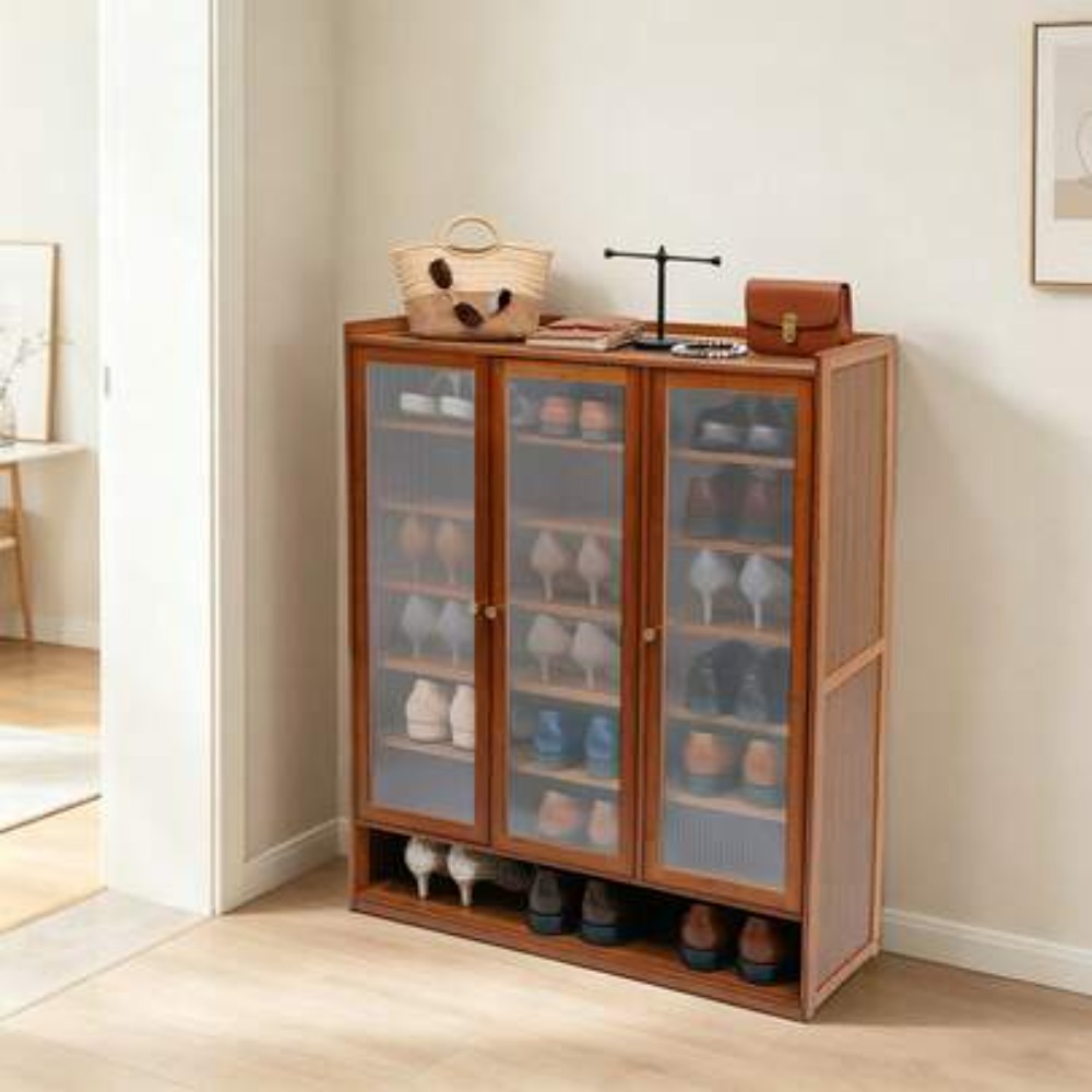 Shoe Rack Cabinet Narrow Entryway - ตู้เก็บรองเท้า 8 ชั้น 3 ประตู แบบตั้งพื้น