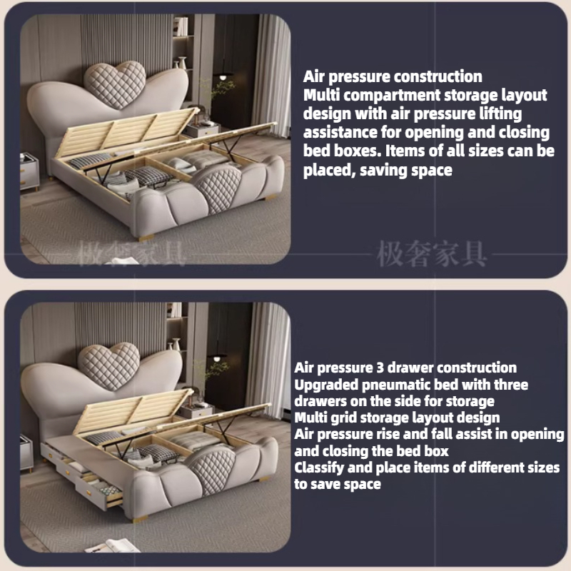 เตียงคู่ขนาด 200x220 ซม. พร้อม - King Size Bed Frame With Storage Drawers บทวิจารณ์และราคา