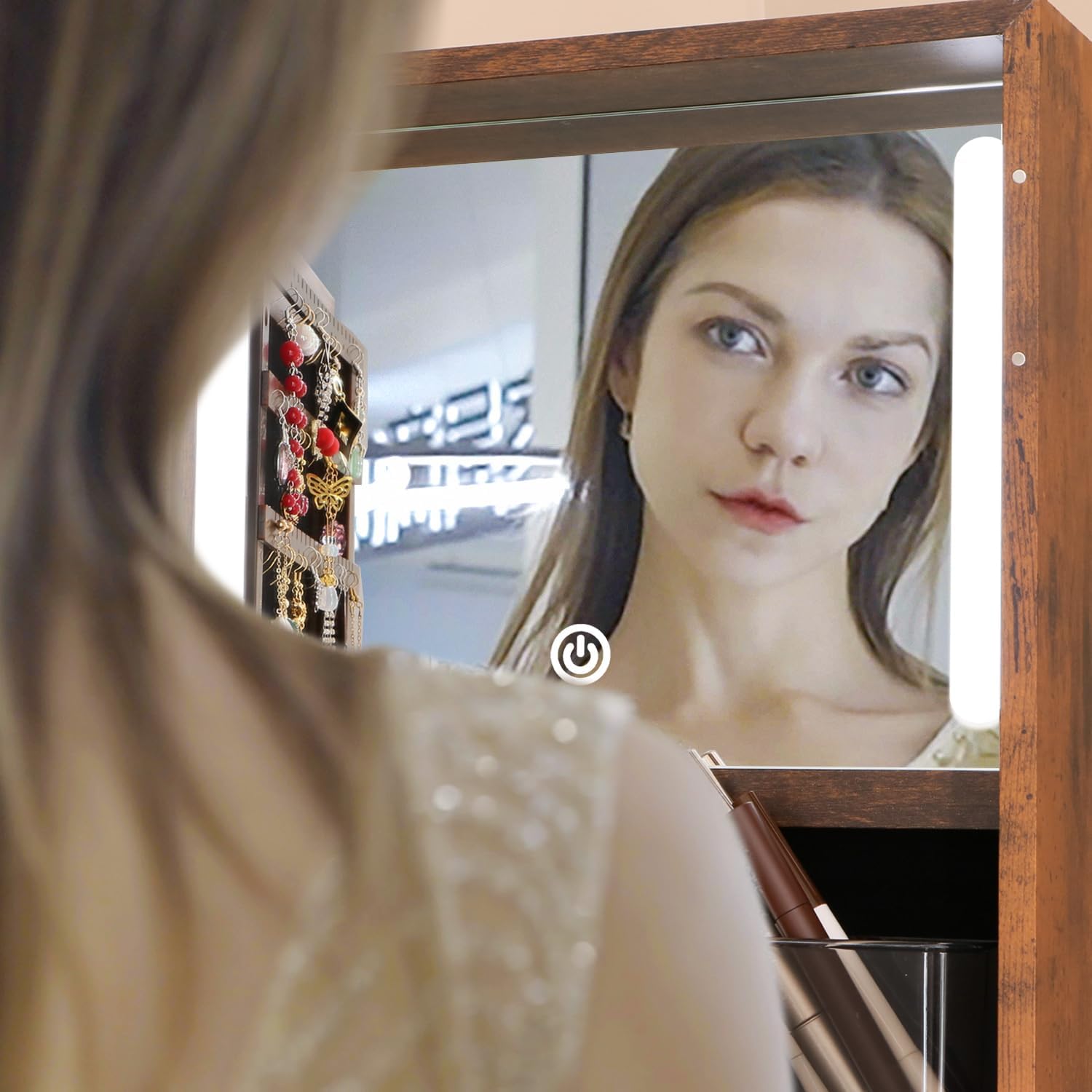 ตู้เก็บเครื่องประดับแบบหมุนได้ - Full Length Mirror Jewelry Armoire บทวิจารณ์และราคา