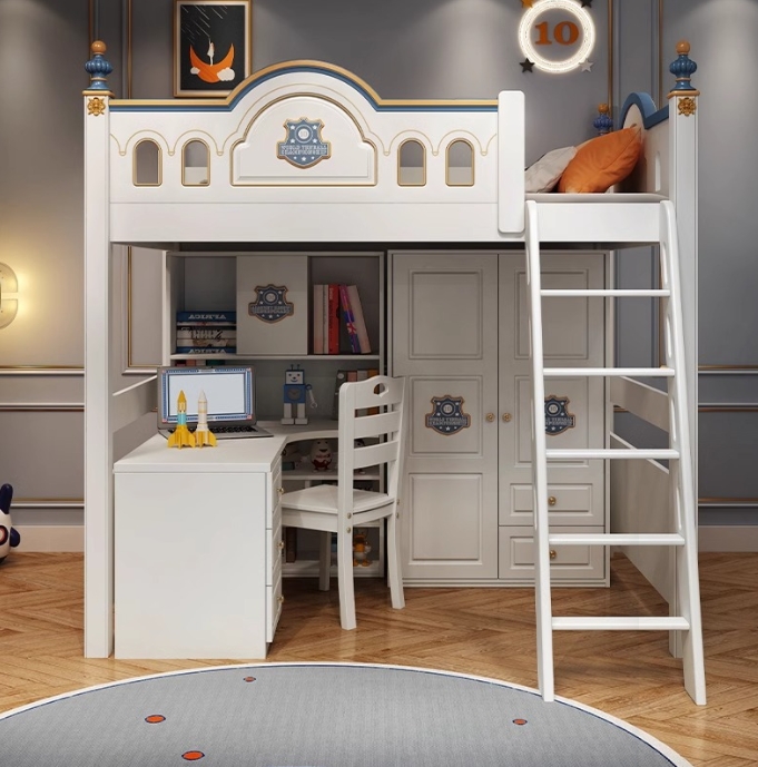 เตียงสองชั้นทรงปราสาทไม้สำหรับ - Bunk Bed With Stairs And Slide บทวิจารณ์และราคา