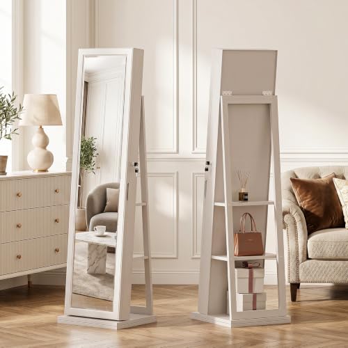 ตู้เก็บเครื่องประดับ 4-in-1 แบ - Full Length Mirror Jewelry Armoire บทวิจารณ์และราคา