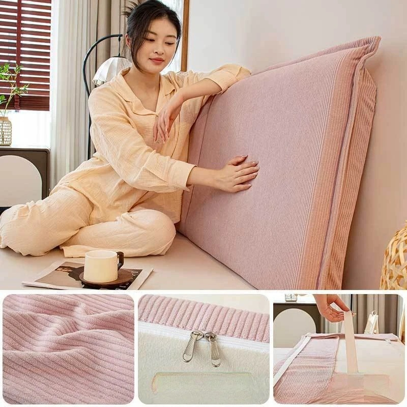 เบาะรองหลังเตียงผ้าลูกฟูกแบบถอ - Headboard Cushion Backrest Tatami บทวิจารณ์และราคา