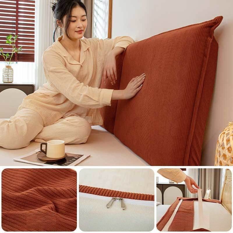 เบาะรองหลังเตียงผ้าลูกฟูกแบบถอ - Headboard Cushion Backrest Tatami บทวิจารณ์และราคา