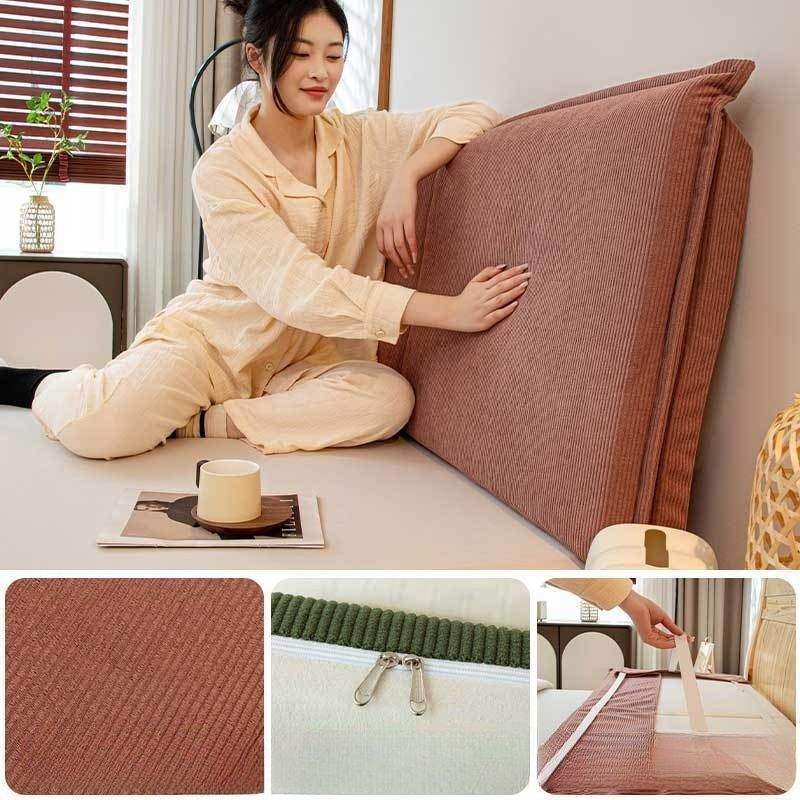 เบาะรองหลังเตียงผ้าลูกฟูกแบบถอ - Headboard Cushion Backrest Tatami บทวิจารณ์และราคา