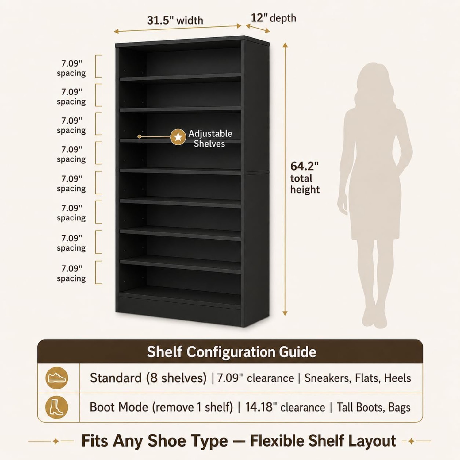 ตู้เก็บรองเท้าทรงสูง 9 ชั้นสำห - Shoe Rack Cabinet Narrow Entryway บทวิจารณ์และราคา