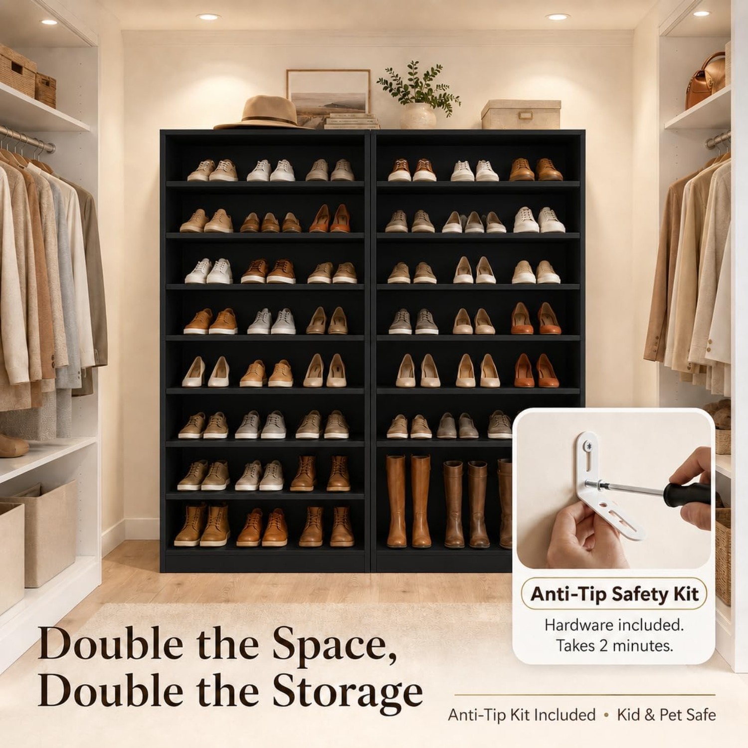 ตู้เก็บรองเท้าทรงสูง 9 ชั้นสำห - Shoe Rack Cabinet Narrow Entryway บทวิจารณ์และราคา