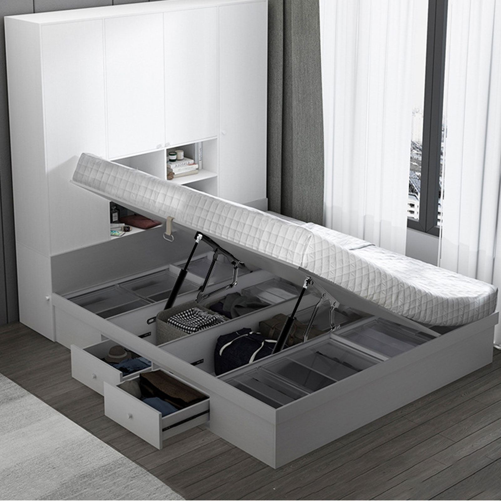 ชุดยกเตียงไฮดรอลิกแบบสปริงแก๊ส - Gas Lift Storage Bed Hydraulic บทวิจารณ์และราคา