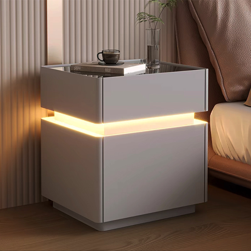 โต๊ะข้างเตียงอัจฉริยะพร้อมไฟเซ - Solid Wood Nightstand 2 Drawers บทวิจารณ์และราคา