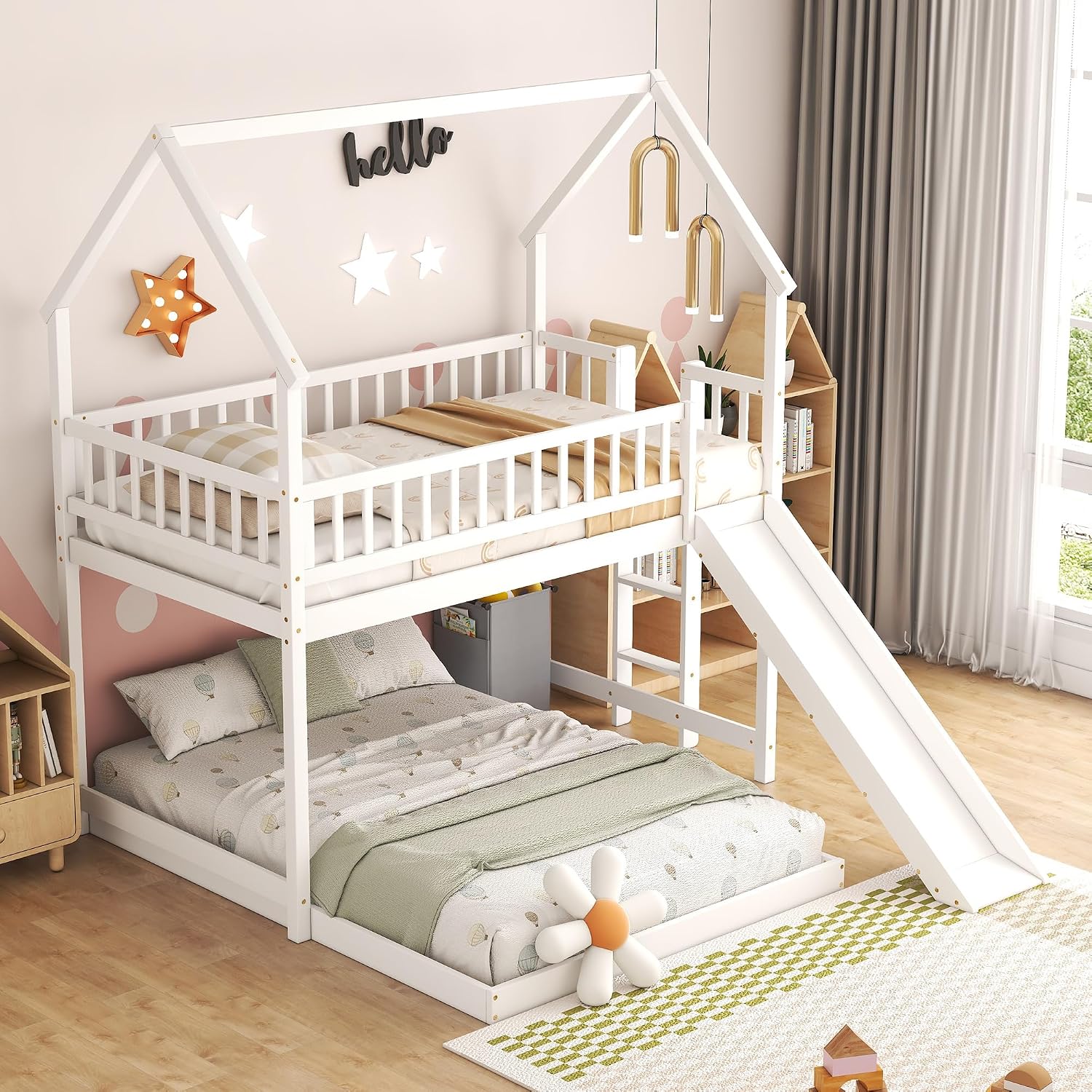 เตียงสองชั้นพร้อมบันไดและสไลด์ - Bunk Bed With Stairs And Slide บทวิจารณ์และราคา