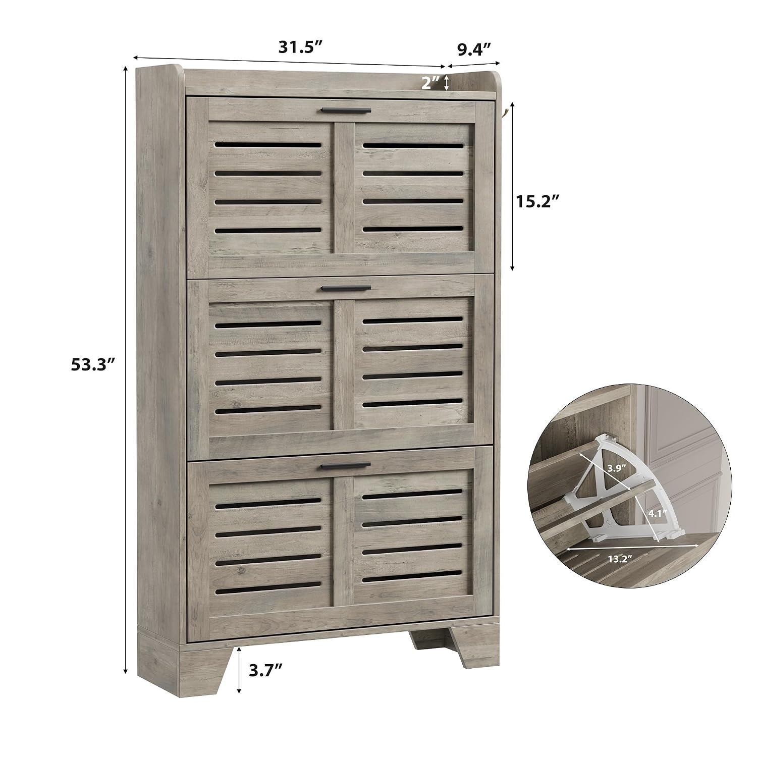 ตู้เก็บรองเท้าแบบตั้งพื้น 3 ลิ - Shoe Rack Cabinet Narrow Entryway บทวิจารณ์และราคา