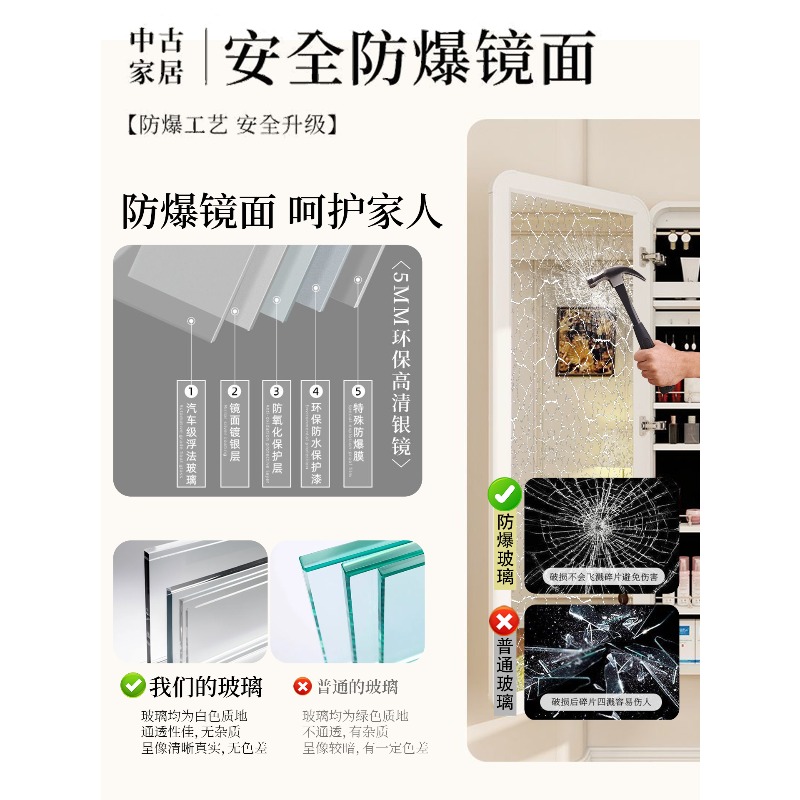 กระจกเต็มตัวแบบซ่อนในภาพวาดติด - Full Length Mirror Jewelry Armoire บทวิจารณ์และราคา