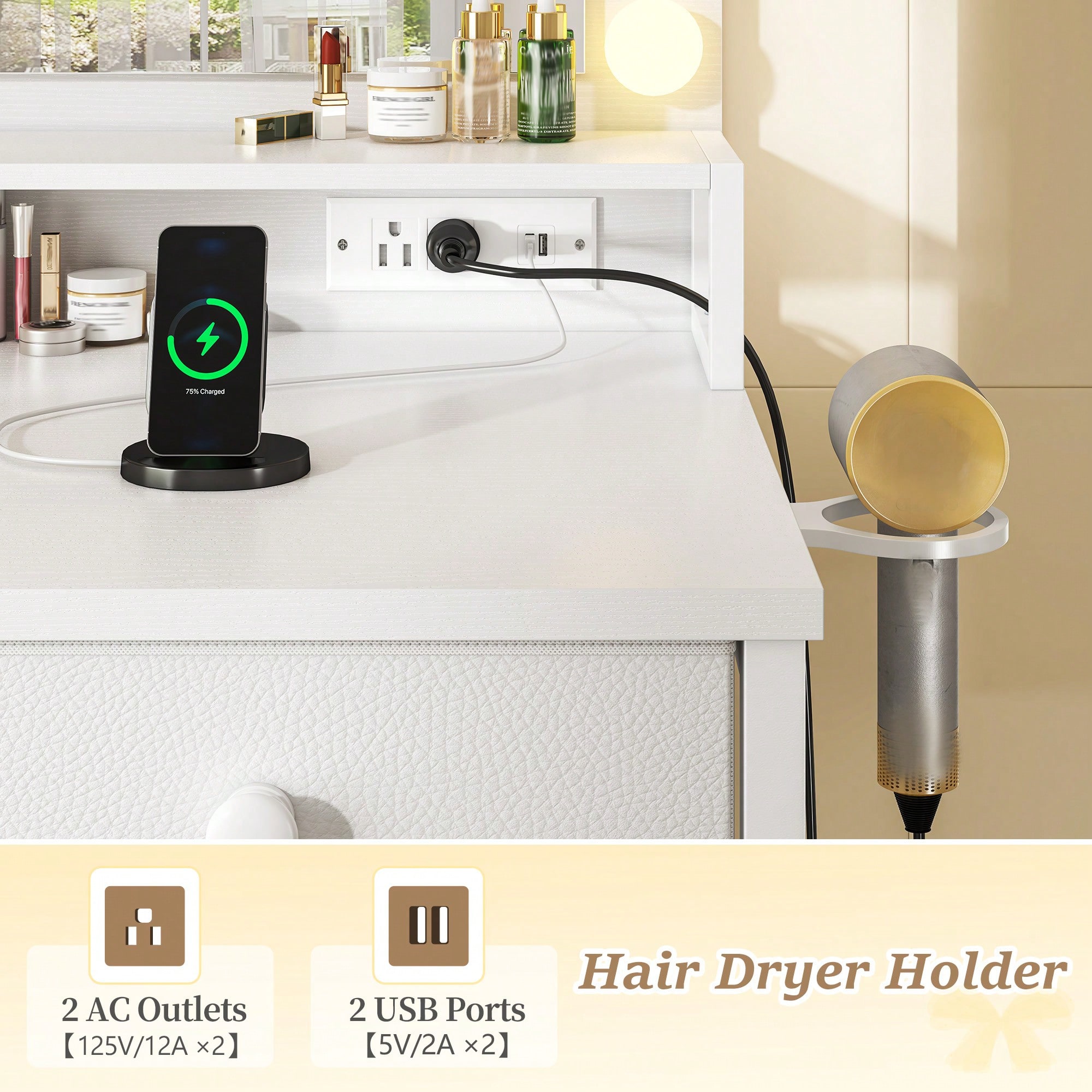 โต๊ะเครื่องแป้ง EnHomee พร้อมก - Dressing Table Vanity With Lighted Mirror บทวิจารณ์และราคา