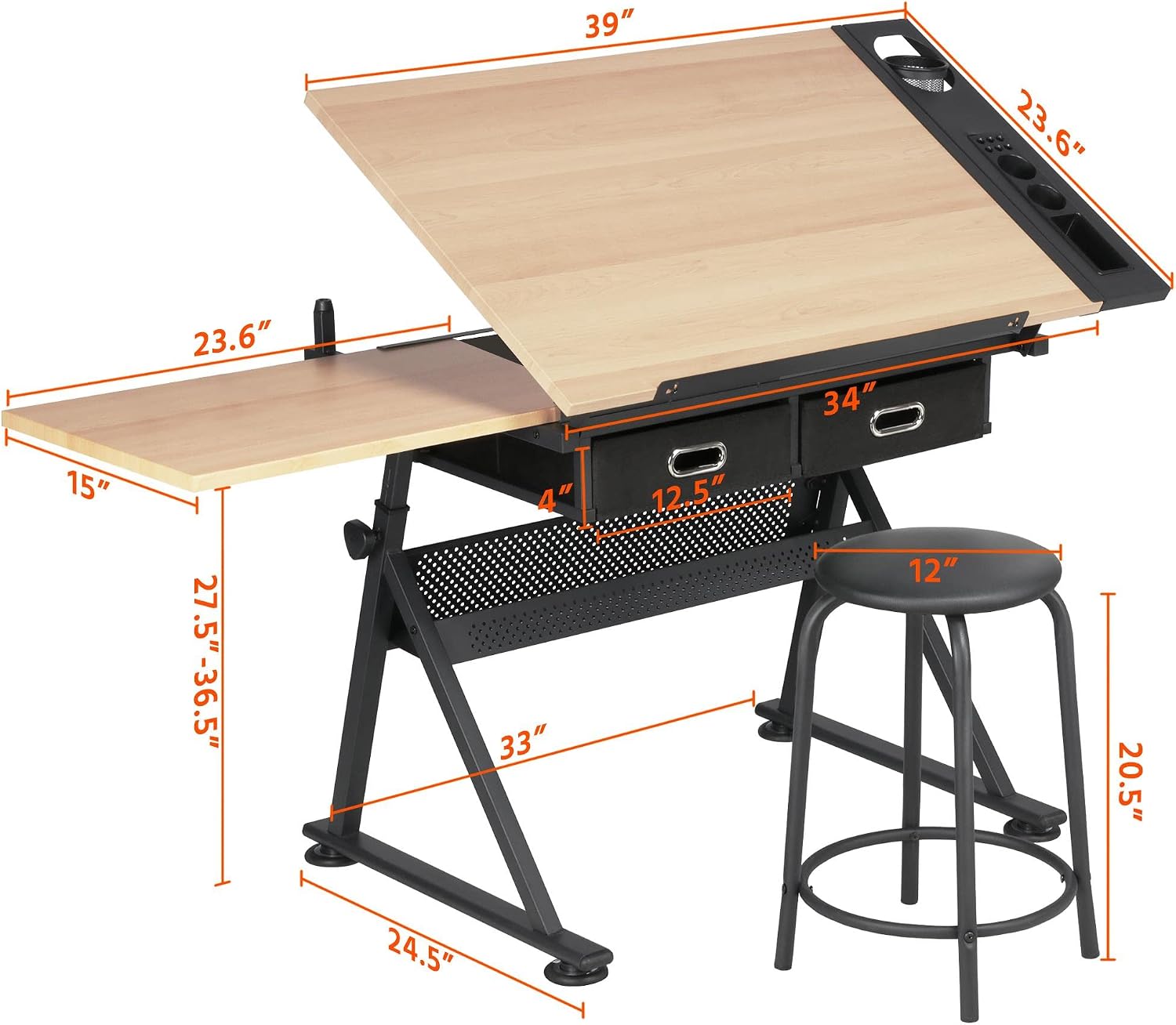 โต๊ะเขียนแบบปรับระดับได้พร้อมเ - Office Furniture บทวิจารณ์และราคา