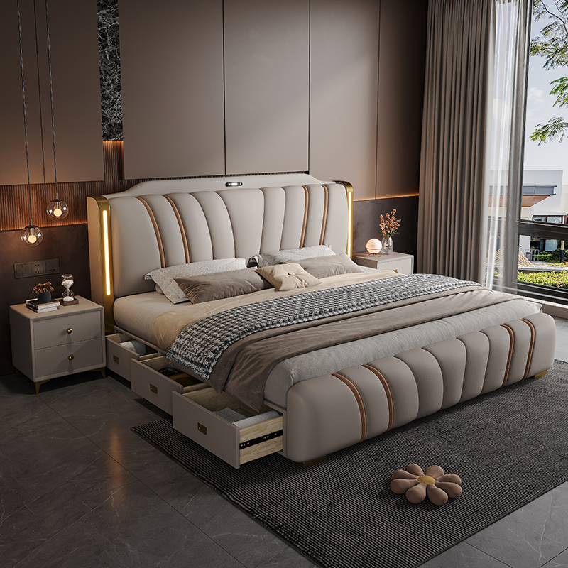 เตียงไม้ขนาด 180x200 ซม. พร้อม - King Size Bed Frame With Storage Drawers บทวิจารณ์และราคา