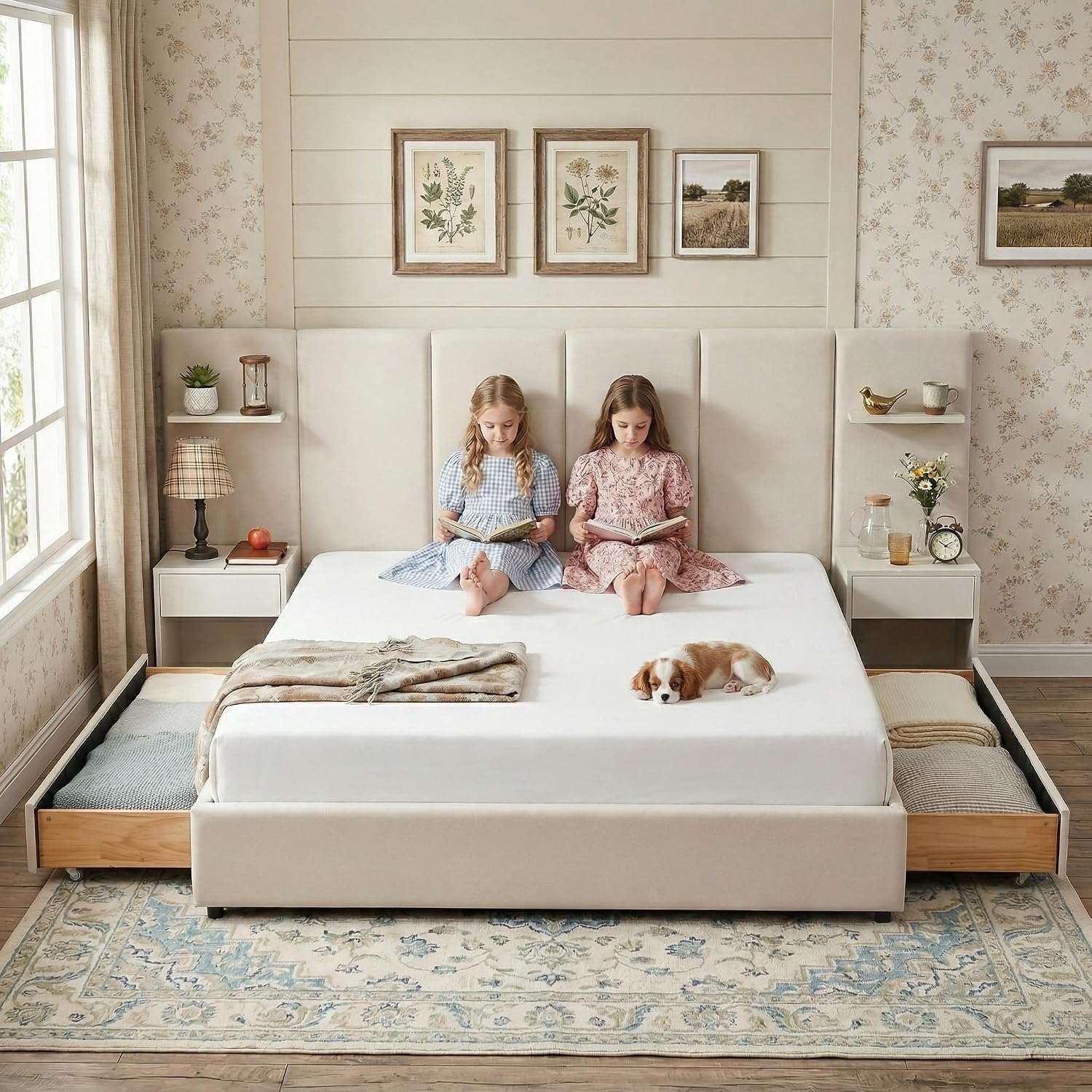 โครงเตียงขนาดคิงไซส์พร้อมที่เก - King Size Bed Frame With Storage Drawers บทวิจารณ์และราคา
