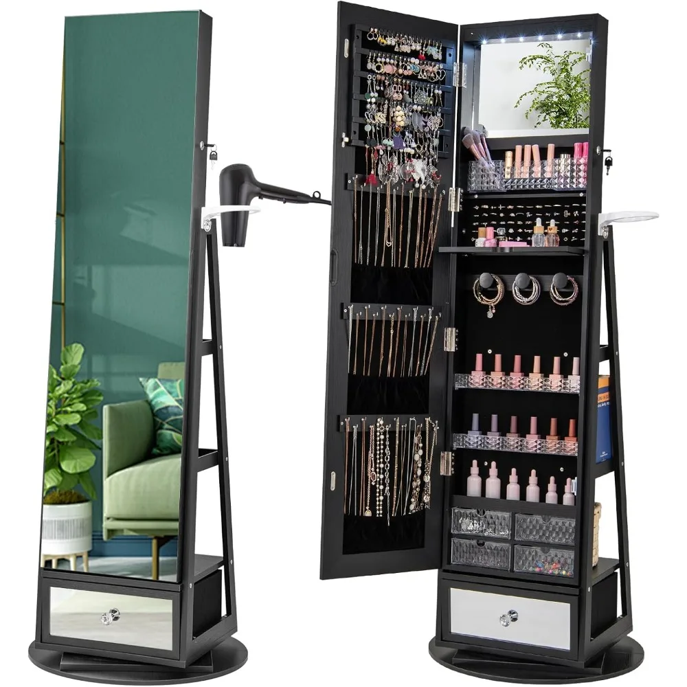 360 °   ตู้เก็บเครื่องประดับแบ - Full Length Mirror Jewelry Armoire บทวิจารณ์และราคา