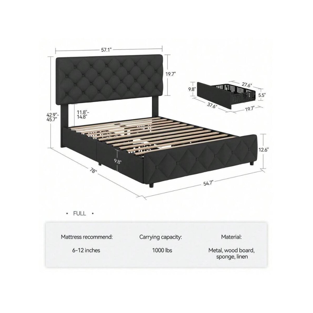 โครงเตียงขนาดควีนไซส์และคิงไซส - King Size Bed Frame With Storage Drawers บทวิจารณ์และราคา
