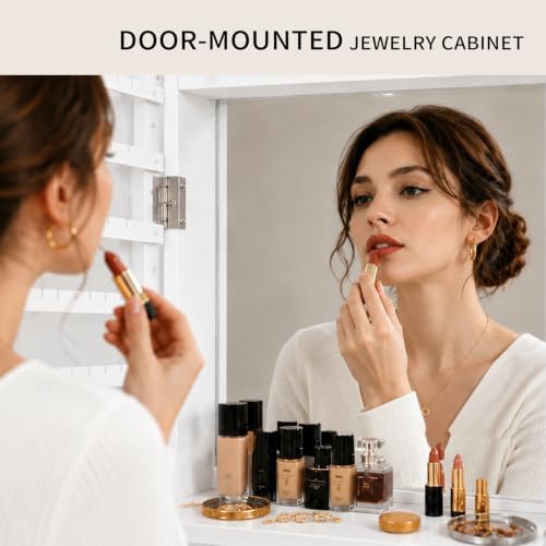 ตู้เก็บเครื่องประดับแบบล็อคได้ - Full Length Mirror Jewelry Armoire บทวิจารณ์และราคา