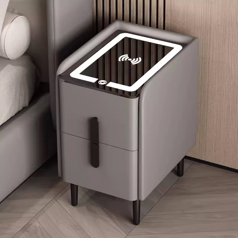 โต๊ะข้างเตียงอัจฉริยะสไตล์นอร์ - Solid Wood Nightstand 2 Drawers บทวิจารณ์และราคา