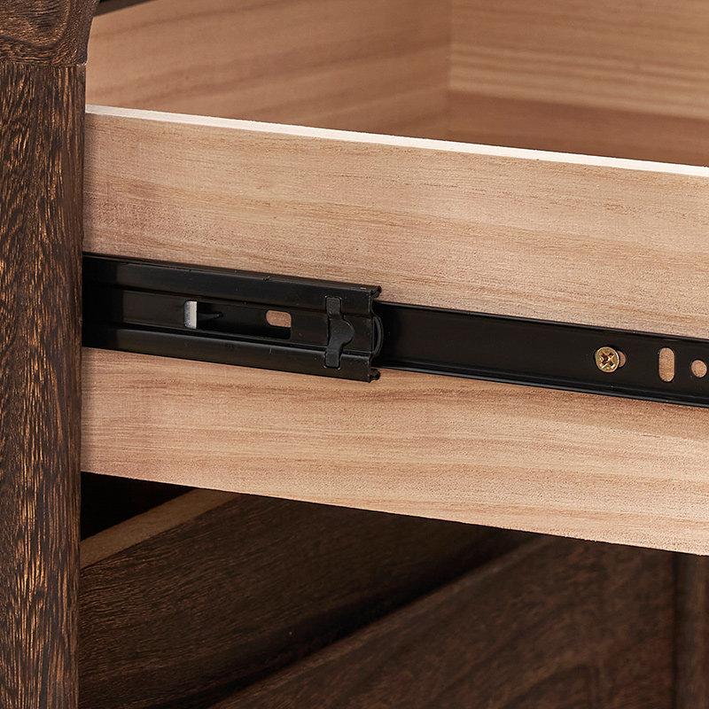 ตู้ข้างเตียงไม้เนื้อแข็งสไตล์เ - Solid Wood Nightstand 2 Drawers บทวิจารณ์และราคา