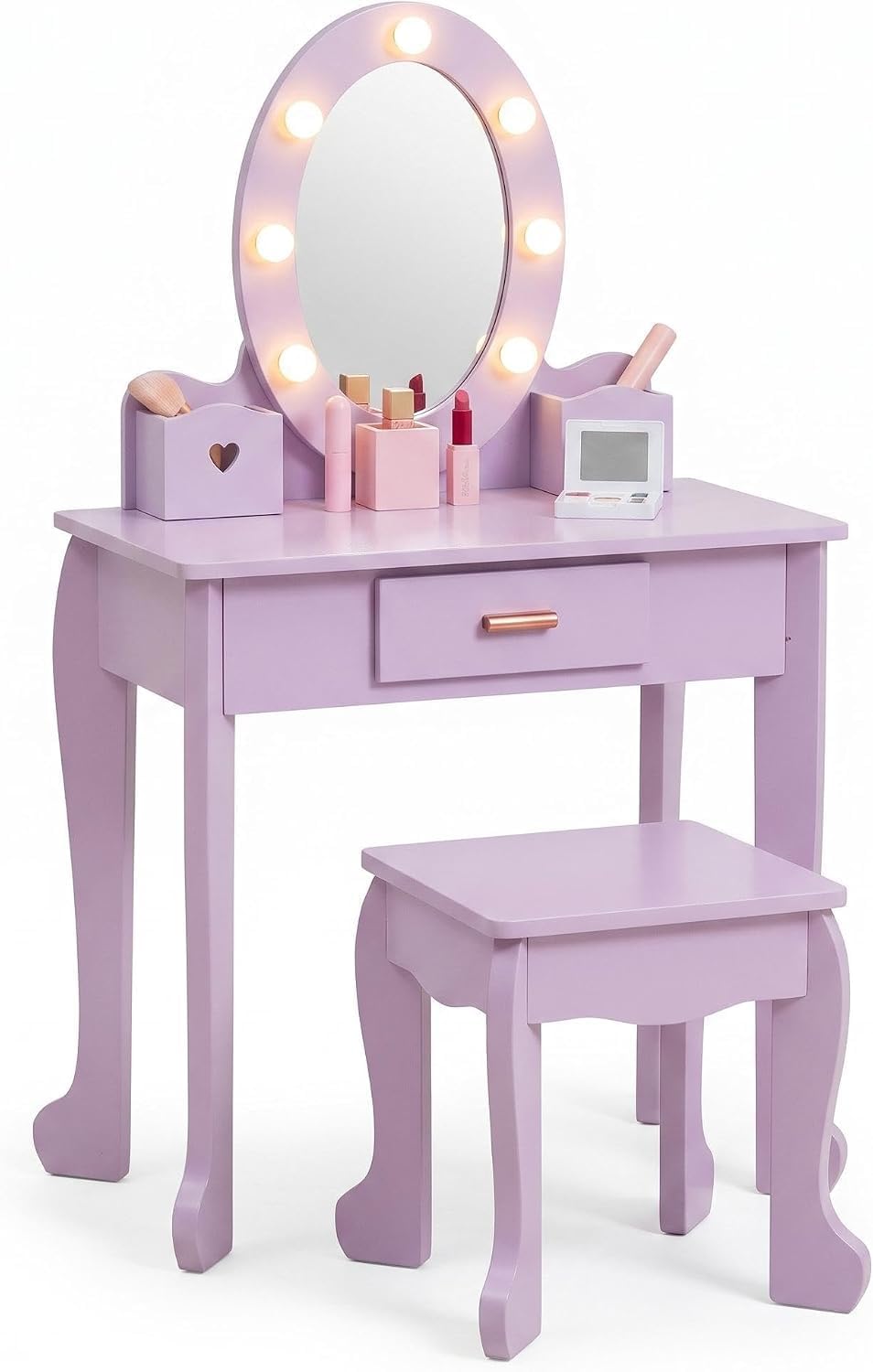 โต๊ะเครื่องแป้งเด็กพร้อมเก้าอี - Dressing Table Vanity With Lighted Mirror บทวิจารณ์และราคา