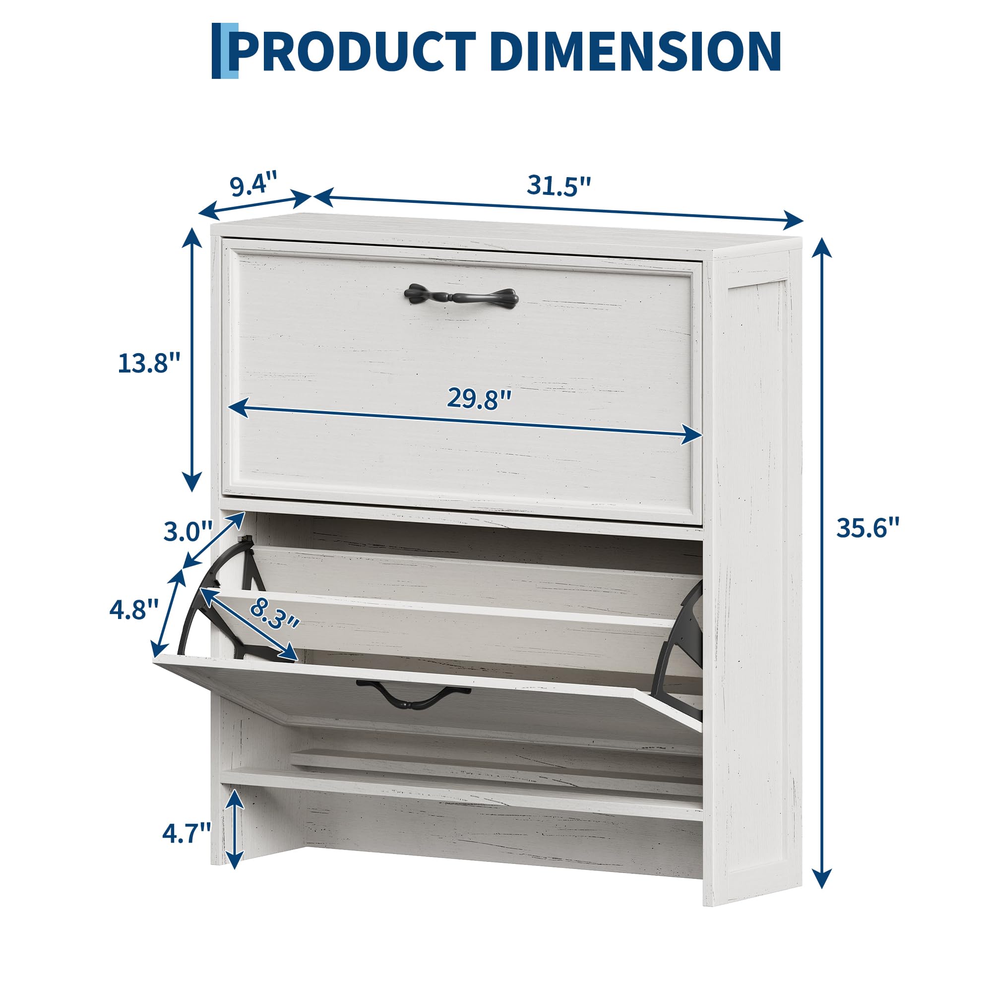ตู้เก็บรองเท้าแบบ 2 ลิ้นชักพร้ - Shoe Rack Cabinet Narrow Entryway บทวิจารณ์และราคา