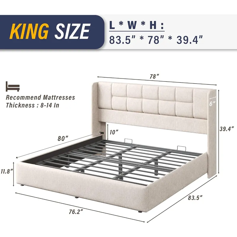 โครงเตียงพร้อมระบบยกเก็บของด้ว - Gas Lift Storage Bed Hydraulic บทวิจารณ์และราคา