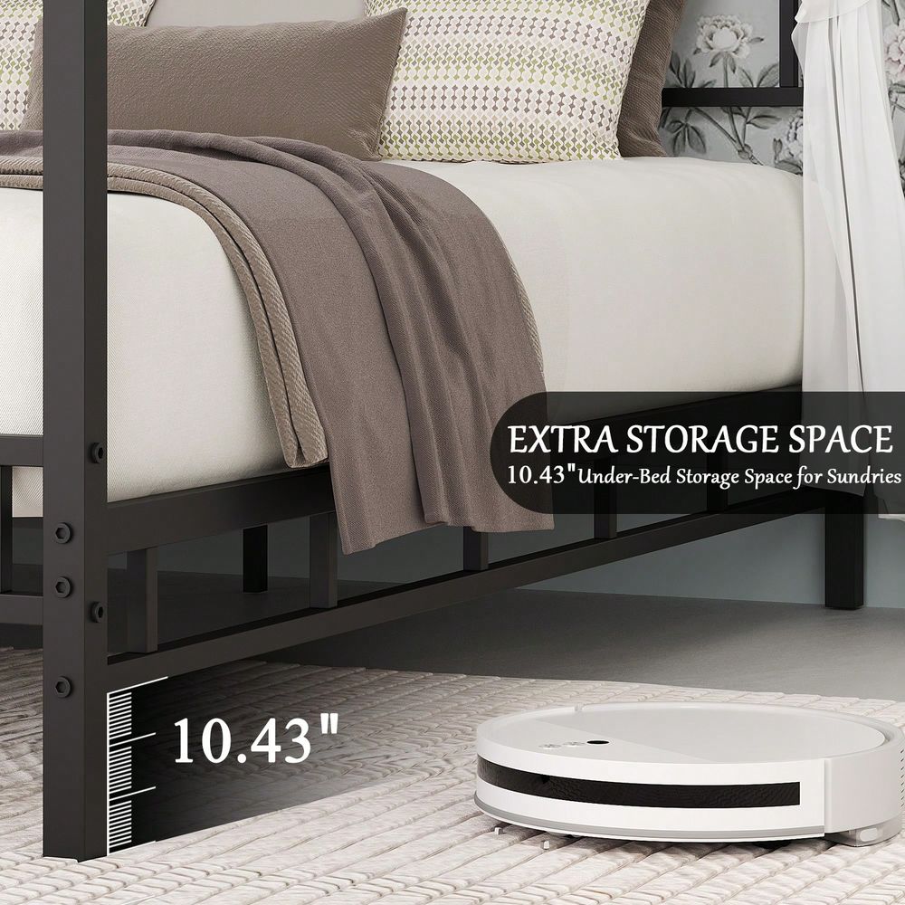 โครงเตียงโลหะแบบมีหลังคา, โครง - Canopy Bed Frame Metal Queen บทวิจารณ์และราคา