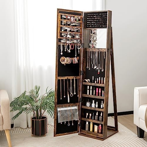 ตู้เก็บเครื่องประดับพร้อมกระจก - Full Length Mirror Jewelry Armoire บทวิจารณ์และราคา