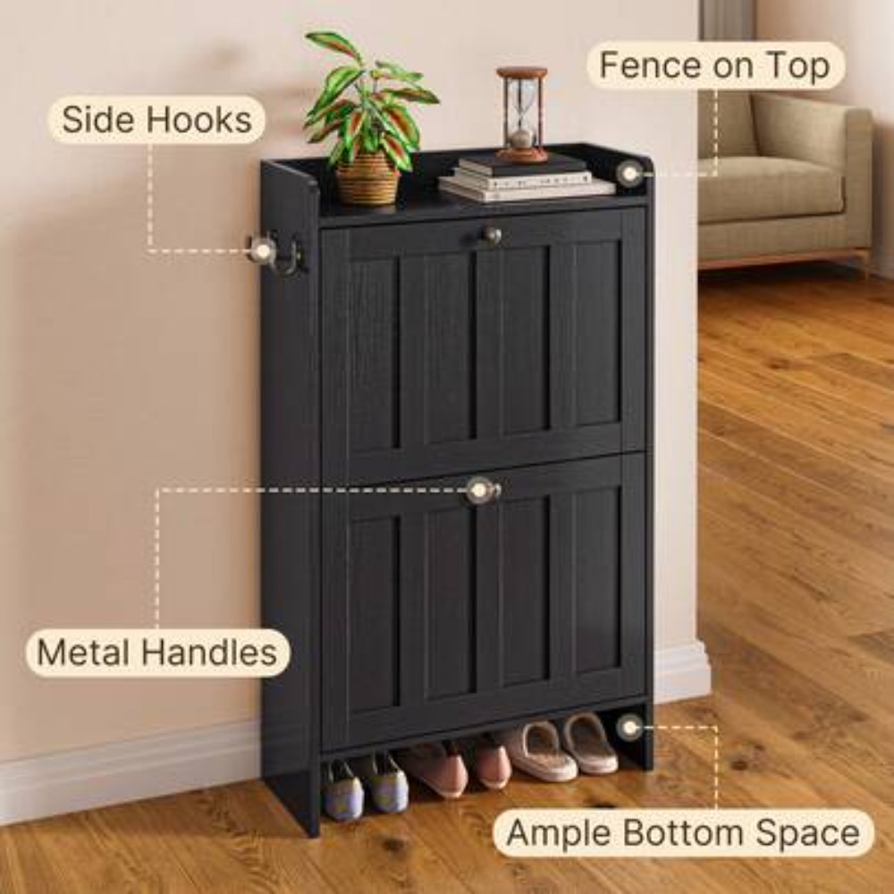 ตู้เก็บรองเท้าแบบตั้งพื้นทรงแค - Shoe Rack Cabinet Narrow Entryway บทวิจารณ์และราคา