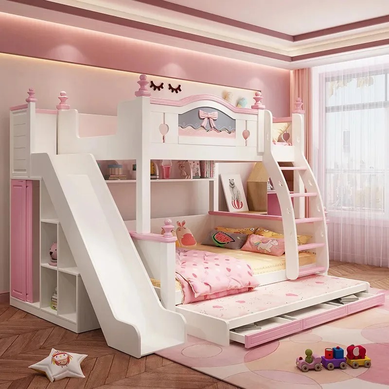 เฟอร์นิเจอร์ห้องนอนเด็ก เตียงส - Bunk Bed With Stairs And Slide บทวิจารณ์และราคา