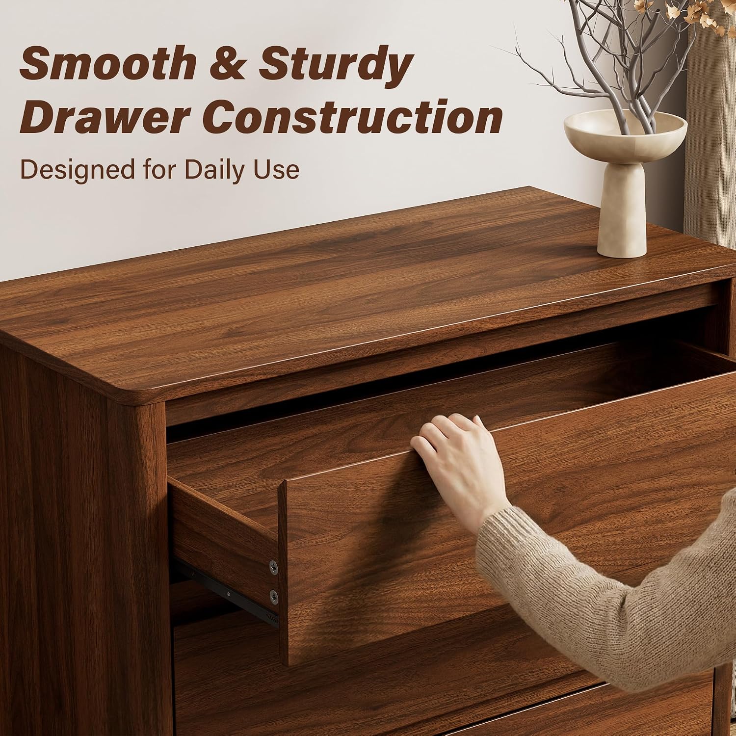 ตู้เก็บของไม้ห้าลิ้นชัก ตู้ลิ้ - Bedroom Furniture บทวิจารณ์และราคา