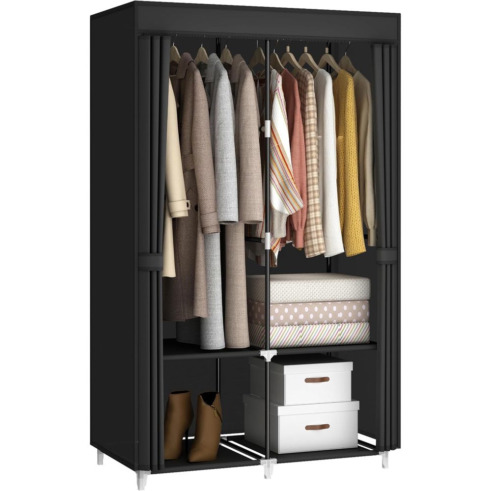 ตู้เสื้อผ้าแบบพกพาสำหรับห้องขน - Wardrobe Closet Portable Fabric Cover บทวิจารณ์และราคา