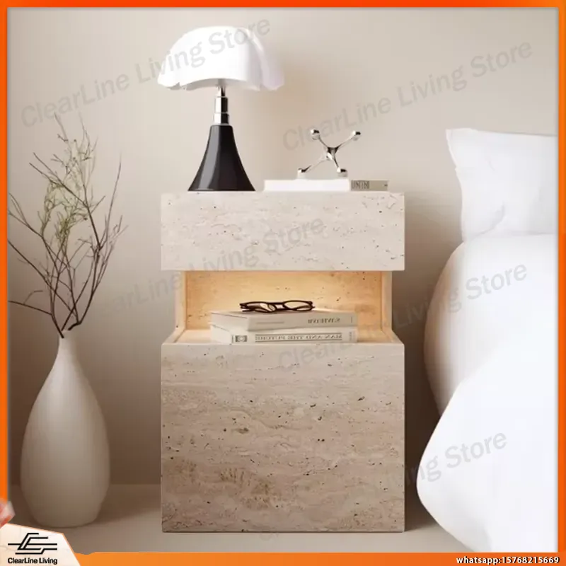 โต๊ะข้างเตียงไม้เนื้อแข็งสไตล์ - Floating Nightstand With Led Light บทวิจารณ์และราคา
