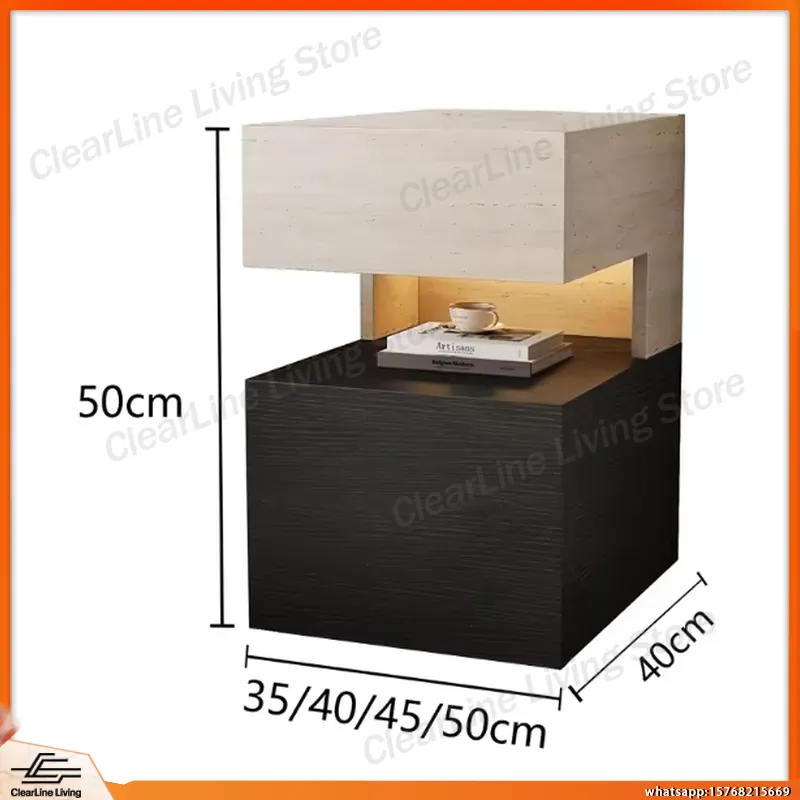 โต๊ะข้างเตียงไม้เนื้อแข็งสไตล์ - Floating Nightstand With Led Light บทวิจารณ์และราคา