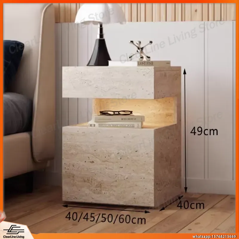 โต๊ะข้างเตียงไม้เนื้อแข็งสไตล์ - Floating Nightstand With Led Light บทวิจารณ์และราคา